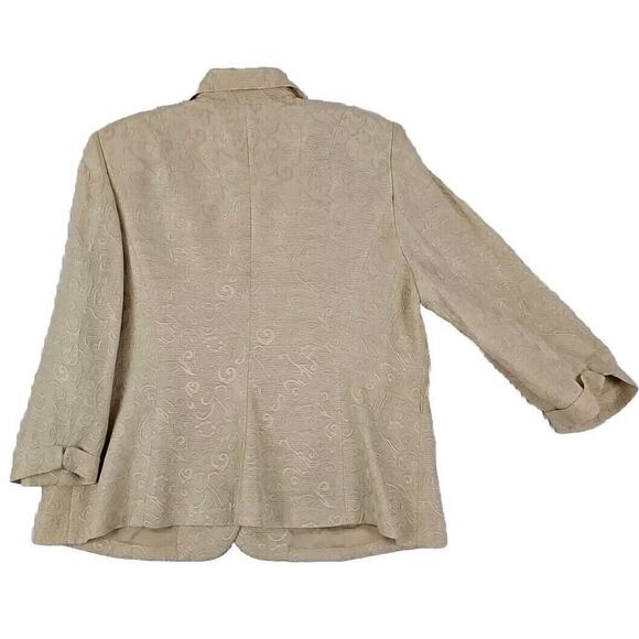 AMANDA SMITH Suit ~Woman Plus Size 16W~ Beige Texture Fabric Jacket Blazer NWOT. - Picture 3 of 9